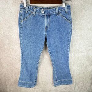Levi’s Juniors Size 5 Capri Jeans Medium Wash Flare Cropped Stretch Denim